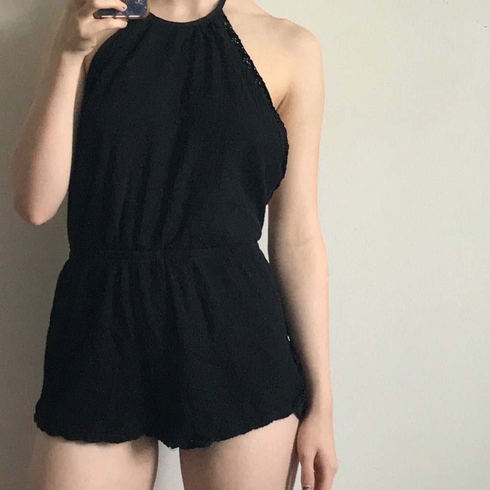 Black Low backed romper